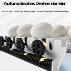 Fudajo Vollautomatischer Flächenbrüter für 15 Eier, Inkubator 40 W mit Wendesystem, Brutautomat mit Temperatursteuerung und Feuchtigskeitsregulierung, Brutkasten zum Eier ausbrüten