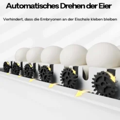 Fudajo Vollautomatischer Flächenbrüter für 36 Eier, Inkubator 45 W mit Wendesystem, Brutautomat mit Temperatursteuerung und Feuchtigskeitsregulierung, Brutkasten zum Eier ausbrüten