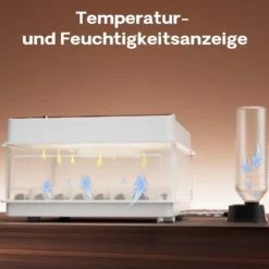 Fudajo Vollautomatischer Flächenbrüter für 36 Eier, Inkubator 45 W mit Wendesystem, Brutautomat mit Temperatursteuerung und Feuchtigskeitsregulierung, Brutkasten zum Eier ausbrüten