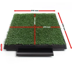 Fudajo Welpen Hundetoilette mit Gras 63x51cm – Hundeklo mit Kunstrasen als Trainingsunterlage für Welpen und Hunde