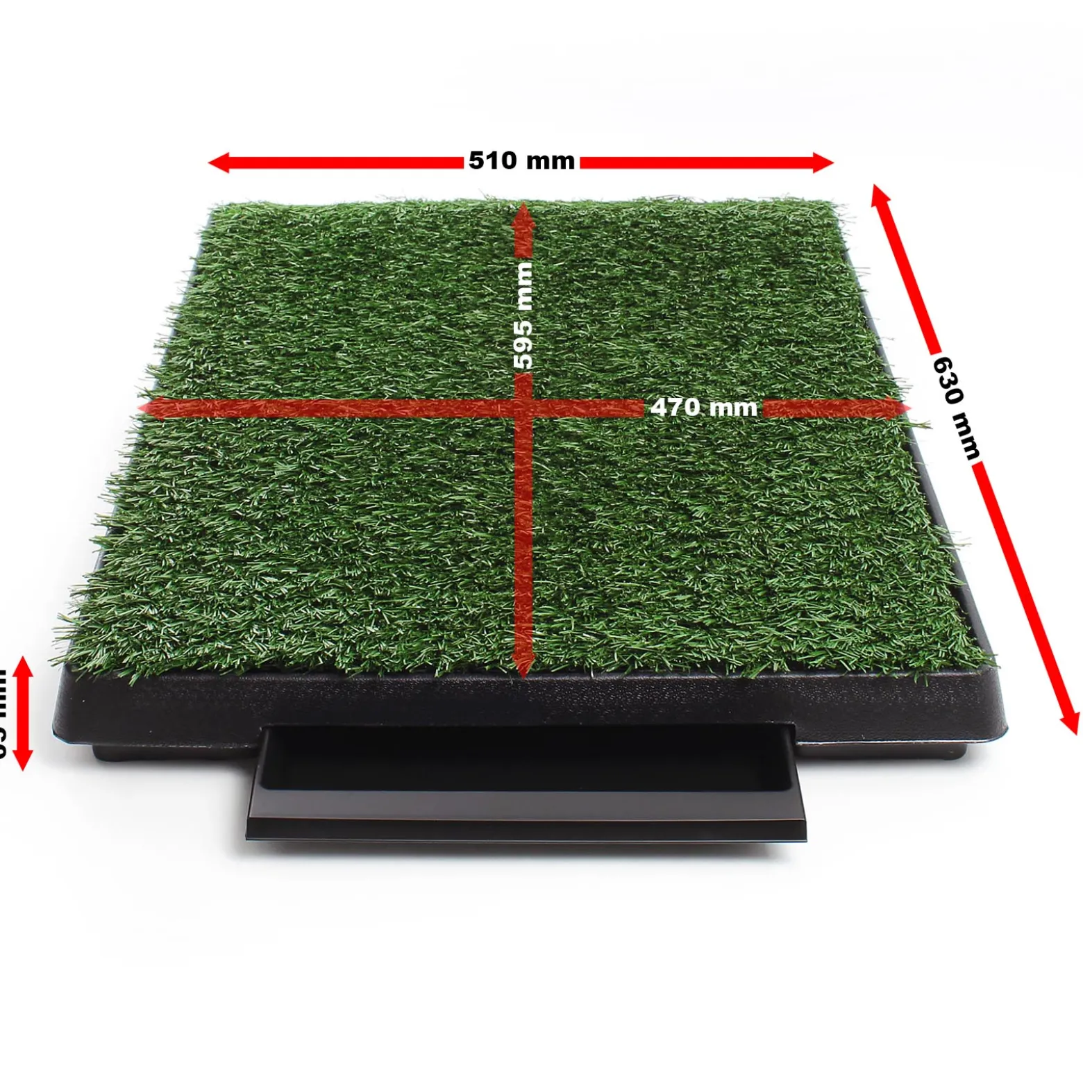 Fudajo Welpen Hundetoilette mit Gras 63x51cm – Hundeklo mit Kunstrasen als Trainingsunterlage für Welpen und Hunde