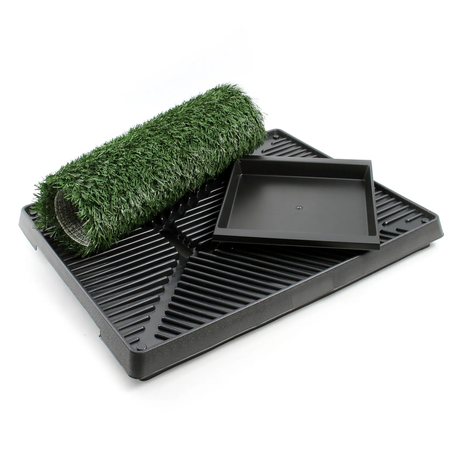 Fudajo Welpen Hundetoilette mit Gras 63x51cm – Hundeklo mit Kunstrasen als Trainingsunterlage für Welpen und Hunde
