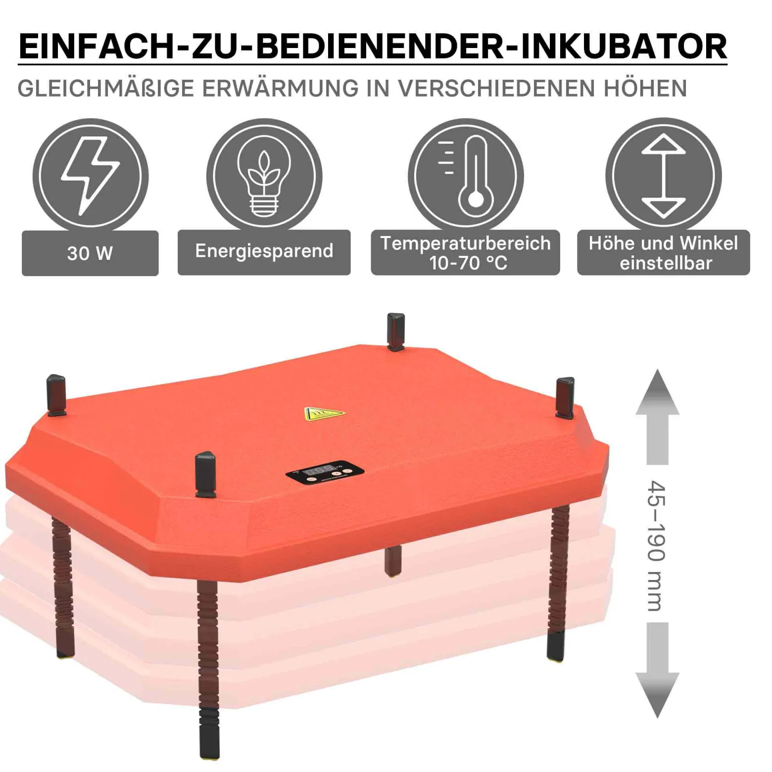 Fudajo 30x40cm Küken-Wärmeplatte mit Temperaturregler 30W Heizplatte für 25-30 Küken für Kunstbrut