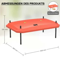 Fudajo 45x60cm Küken-Wärmeplatte mit Temperaturregler 60W Heizplatte für 50-55 Küken für Kunstbrut