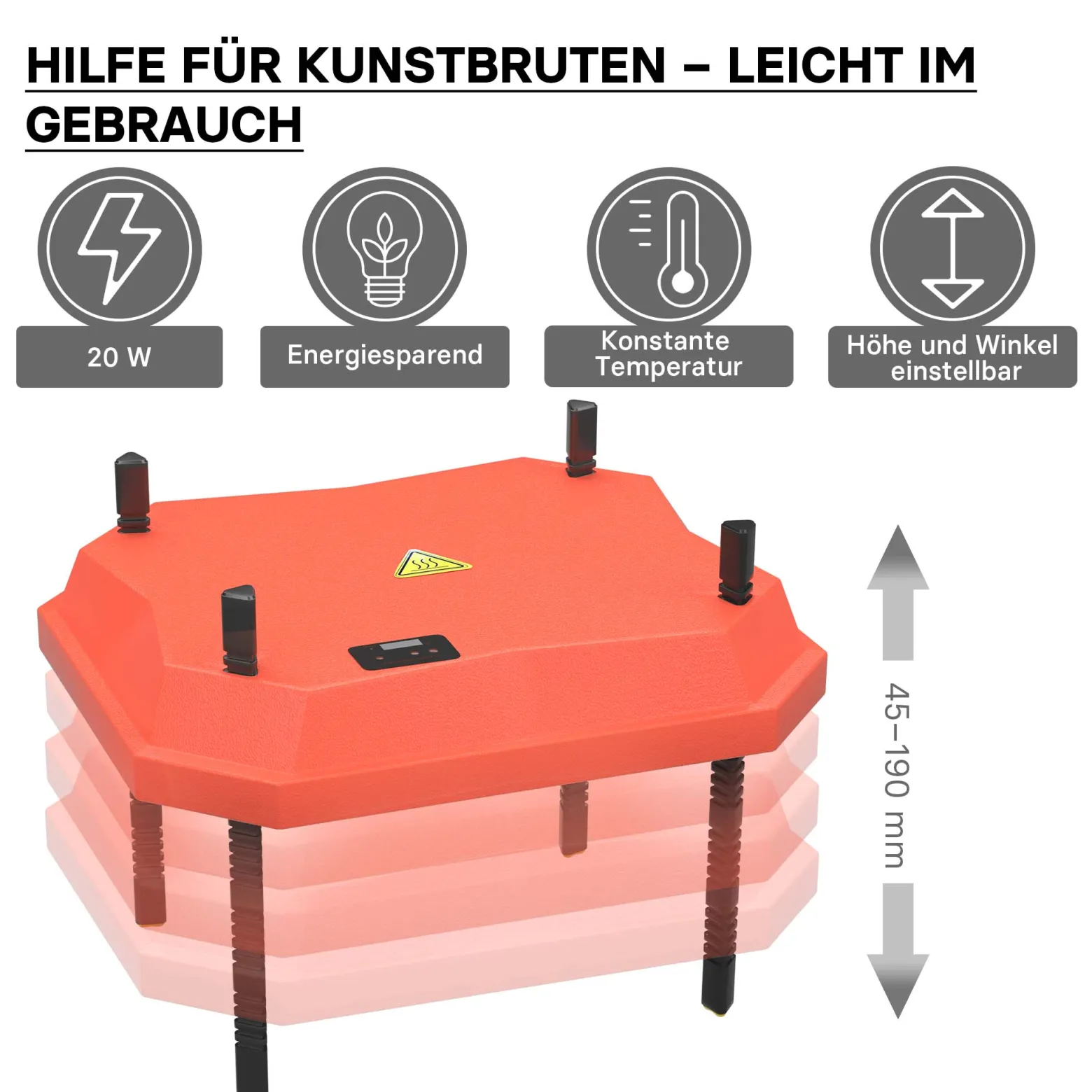 Fudajo 25x30cm Küken-Wärmeplatte mit Temperaturregler 20W Heizplatte für 15-20 Küken für Kunstbrut