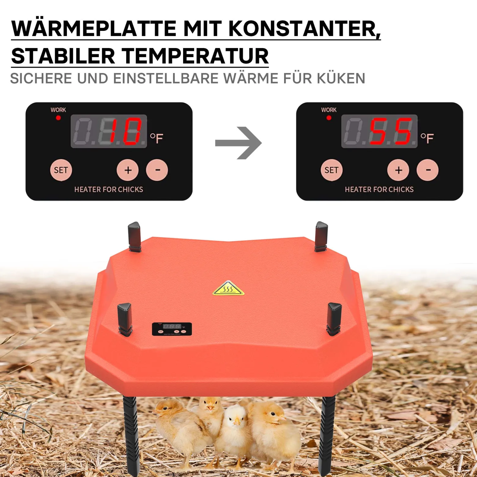 Fudajo 25x30cm Küken-Wärmeplatte mit Temperaturregler 20W Heizplatte für 15-20 Küken für Kunstbrut