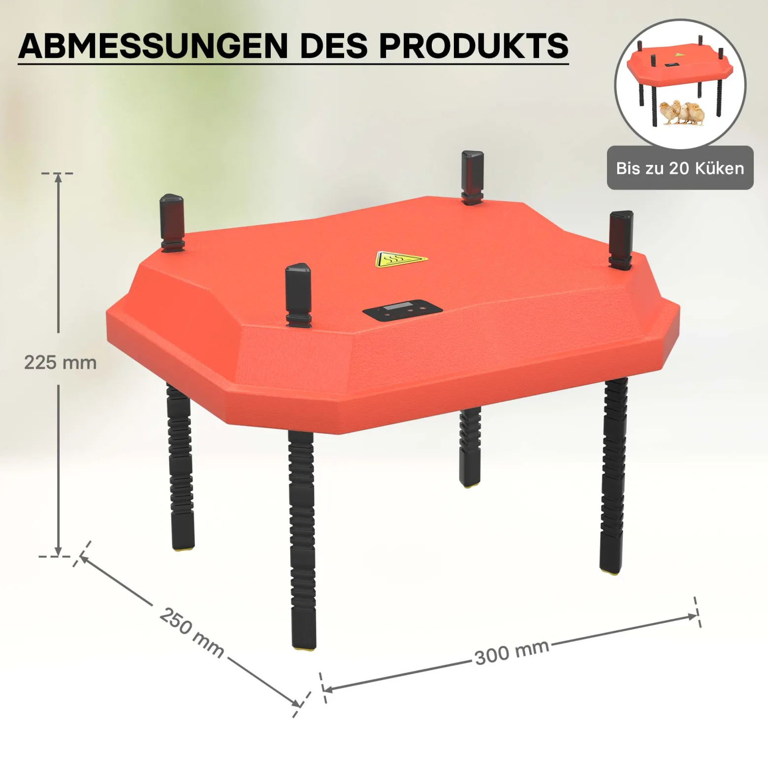 Fudajo 25x30cm Küken-Wärmeplatte mit Temperaturregler 20W Heizplatte für 15-20 Küken für Kunstbrut