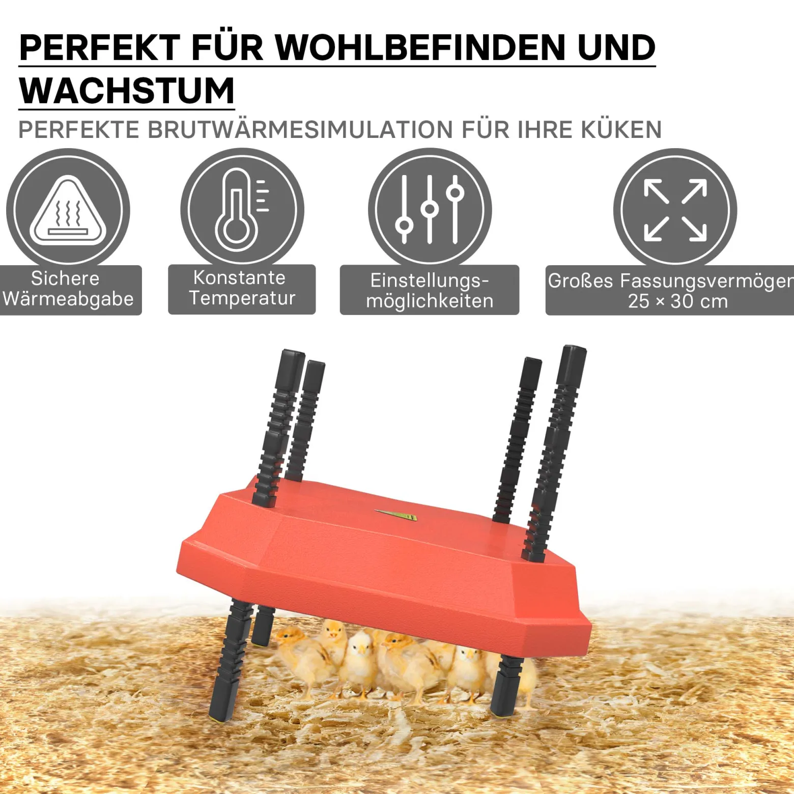 Fudajo 25x30cm Küken-Wärmeplatte mit Temperaturregler 20W Heizplatte für 15-20 Küken für Kunstbrut