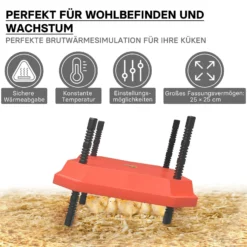 Fudajo 25x25cm Küken-Wärmeplatte mit Temperaturregler 30W Heizplatte für 15-20 Küken für Kunstbrut