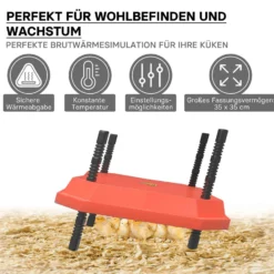 Fudajo 35x35cm Küken-Wärmeplatte mit Temperaturregler 50W Heizplatte für 50-30 Küken für Kunstbrut