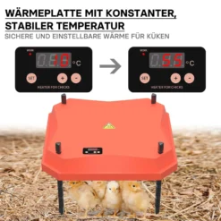 Fudajo 35x35cm Küken-Wärmeplatte mit Temperaturregler 50W Heizplatte für 50-30 Küken für Kunstbrut