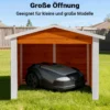 Garage für Mähroboter aus Holz Rasenrobotergarage Gartenhaus Carport Station