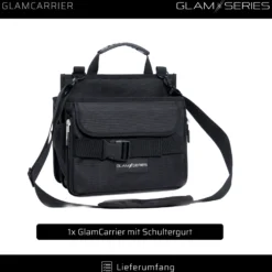 GlamSeries GlamCarrier Kosmetiktasche, Schminktasche viel Stauraum, Kosmetikbeutel faltbar Griff und Tragegurt, Beauty Bag für Make Up Artists, Friseure