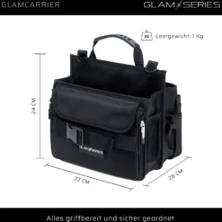 GlamSeries GlamCarrier Kosmetiktasche, Schminktasche viel Stauraum, Kosmetikbeutel faltbar Griff und Tragegurt, Beauty Bag für Make Up Artists, Friseure
