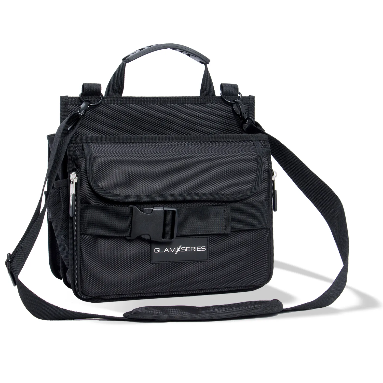 GlamSeries GlamCarrier Kosmetiktasche, Schminktasche viel Stauraum, Kosmetikbeutel faltbar Griff und Tragegurt, Beauty Bag für Make Up Artists, Friseure