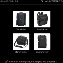 GlamSeries GlamDoubler Kosmetiktasche 230 x 120 x 100 mm, Make-up Organizer mit 4 transparenten Fächern