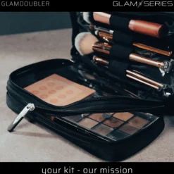 GlamSeries GlamDoubler Kosmetiktasche 230 x 120 x 100 mm, Make-up Organizer mit 4 transparenten Fächern