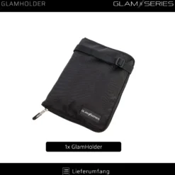 GlamSeries GlamHolder Pinselgürtel 270 x 190 mm mit mehreren Fächern für Make-up Pinsel, zusammenfaltbare Pinseltasche mit Gürtel