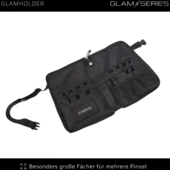 GlamSeries GlamHolder Pinselgürtel 270 x 190 mm mit mehreren Fächern für Make-up Pinsel, zusammenfaltbare Pinseltasche mit Gürtel