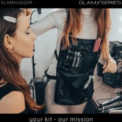 GlamSeries GlamHugger Organizer Schürze für Friseur, Hair and Make-Up Artist, Tätowierer, Arbeitsschürze größenverstellbar mit praktischen Taschen