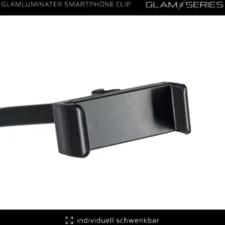 GlamSeries GlamLuminater Smartphone Clip mit Federzug und Kugelkopf, Tablet Handy Halterung rutschsichere Fixierung für LED Leuchte, ideal für Visagisten und Content Creator