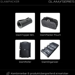 GlamSeries GlamPacker Kosmetiktasche, Make Up Rucksack ergonomisch und erweiterbar, Kosmetikbeutel mit Hitzeschutzfach, Beauty Bag für Visagisten, Friseure