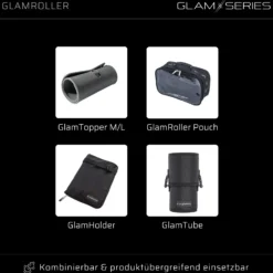 GlamSeries GlamRoller Trolley, Kosmetikkoffer mit 4x Pouches, Make-Up Artist Koffer mit Hitzeschutzfach, Organizer für Visagisten, Friseure, Beauty Case für Reisen