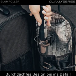 GlamSeries GlamRoller Trolley, Kosmetikkoffer mit 4x Pouches, Make-Up Artist Koffer mit Hitzeschutzfach, Organizer für Visagisten, Friseure, Beauty Case für Reisen