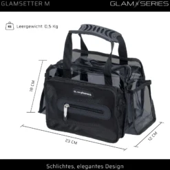 GlamSeries GlamSetter M Kosmetiktasche 230 x 120 x 180 mm, transparenter Make up Organizer mit flexiblen Trageoptionen