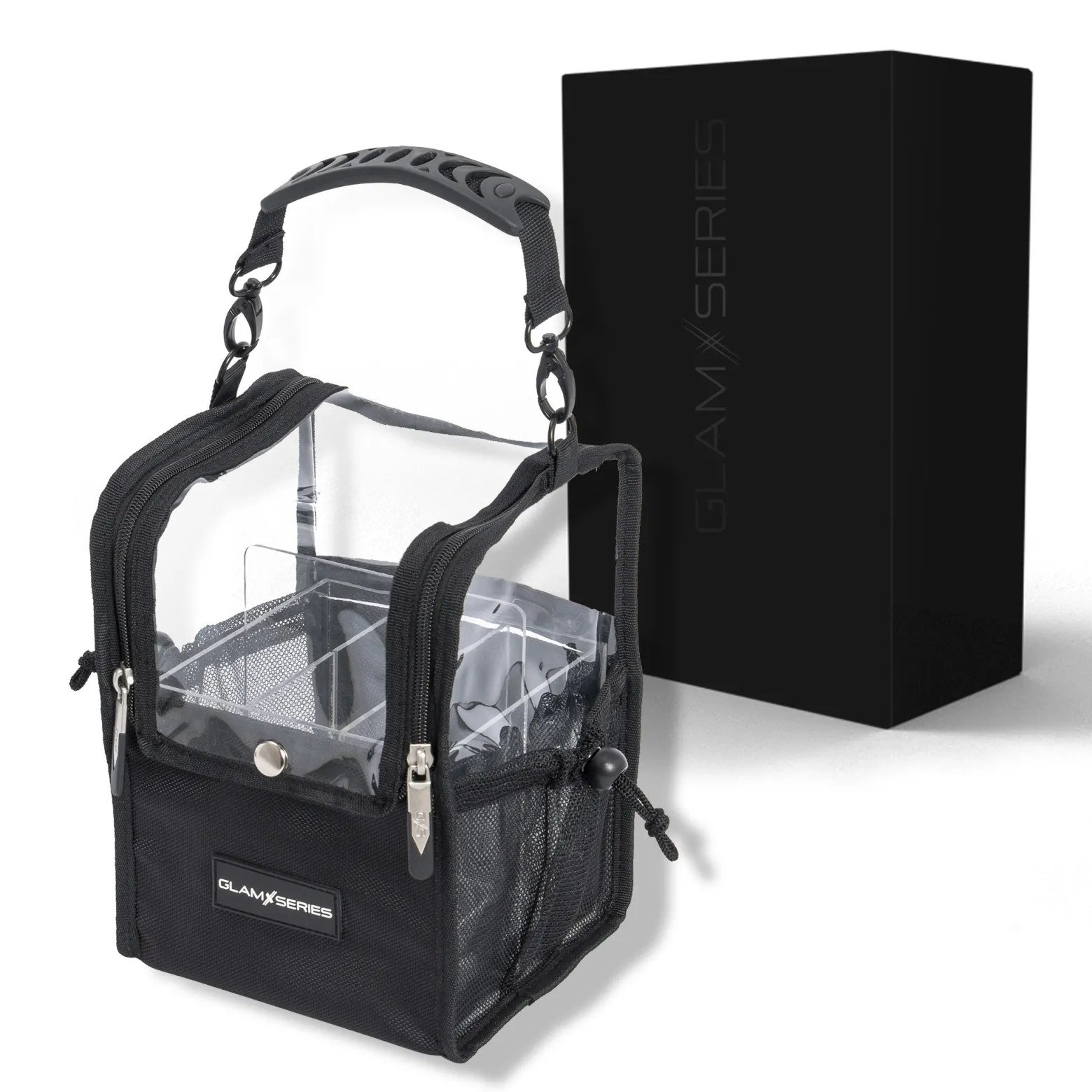 GlamSeries GlamSetter S Kosmetiktasche 175 x 165 x 230 mm, transparenter Make up Organizer mit flexiblen Trageoptionen