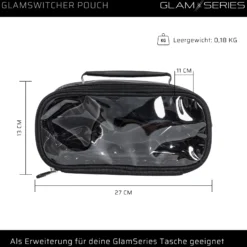 GlamSeries GlamSwitcher Pouch Taschen Inlay 270 x 130 x 110 mm, PVC-beschichtete Make Up Tasche mit transparentem Deckel
