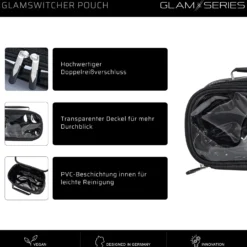 GlamSeries GlamSwitcher Pouch Taschen Inlay 270 x 130 x 110 mm, PVC-beschichtete Make Up Tasche mit transparentem Deckel