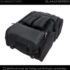 GlamSeries GlamSwitcher Trolley & Rucksack in einem, Kosmetikkoffer mit 5x Pouches, Make-Up Artist Koffer mit Hitzeschutzfach, Organizer für Visagisten, Friseure