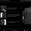 GlamSeries GlamTraveler Kosmetiktasche, Schminktasche mit 3 Pouches, Kosmetikbeutel kombinierbar mit Buckle, Beauty Bag für Make Up Artists, Friseure