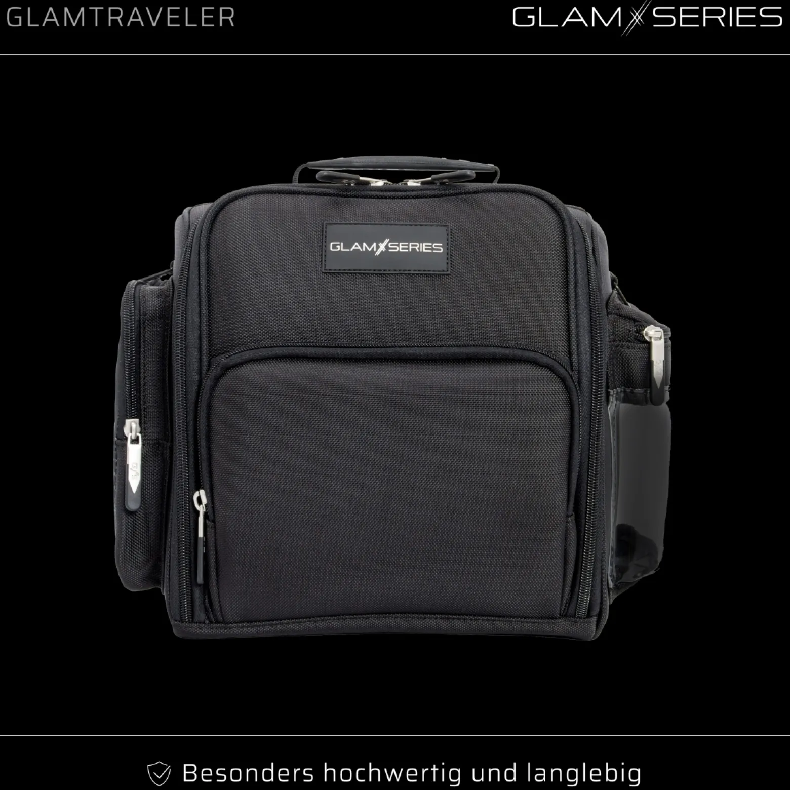 GlamSeries GlamTraveler Kosmetiktasche, Schminktasche mit 3 Pouches, Kosmetikbeutel kombinierbar mit Buckle, Beauty Bag für Make Up Artists, Friseure