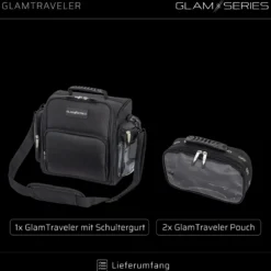 GlamSeries GlamTraveler Kosmetiktasche, Schminktasche mit 3 Pouches, Kosmetikbeutel kombinierbar mit Buckle, Beauty Bag für Make Up Artists, Friseure