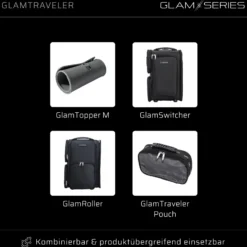 GlamSeries GlamTraveler Kosmetiktasche, Schminktasche mit 3 Pouches, Kosmetikbeutel kombinierbar mit Buckle, Beauty Bag für Make Up Artists, Friseure
