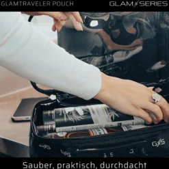 GlamSeries GlamTraveler Pouch Taschen Inlay 270 x 165 x 75 mm, PVC-beschichtete Make Up Tasche mit transparentem Deckel
