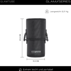 GlamSeries GlamTube Pinselhalter 23,5 x 11,5 cm zur Aufbewahrung von Make up Pinseln, 2-teiliger Schminkorganizer auch für Stifte, Brillen und Schmuck
