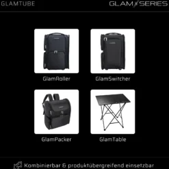 GlamSeries GlamTube Pinselhalter 23,5 x 11,5 cm zur Aufbewahrung von Make up Pinseln, 2-teiliger Schminkorganizer auch für Stifte, Brillen und Schmuck