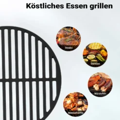 Gusseisen Grillrost rund 54,5 cm massiv für Kugelgrill und Rundgrill