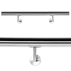 Handlaufset Wandhalter Handlauf 100cm Halter Treppe Haltegriff Edelstahl V2A