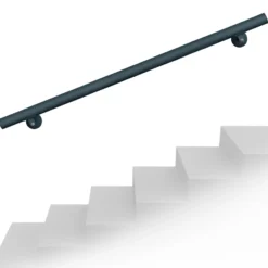 Handlauf Treppe 100cm, Handlaufset Edelstahl, Haltegriff Treppe, Wandhalter, Anthrazit