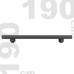 Handlauf Treppe 190cm, Handlaufset Edelstahl, Haltegriff Treppe, Wandhalter, Schwarz