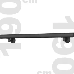 Handlauf Treppe 190cm, Handlaufset Edelstahl, Haltegriff Treppe, Wandhalter, Schwarz