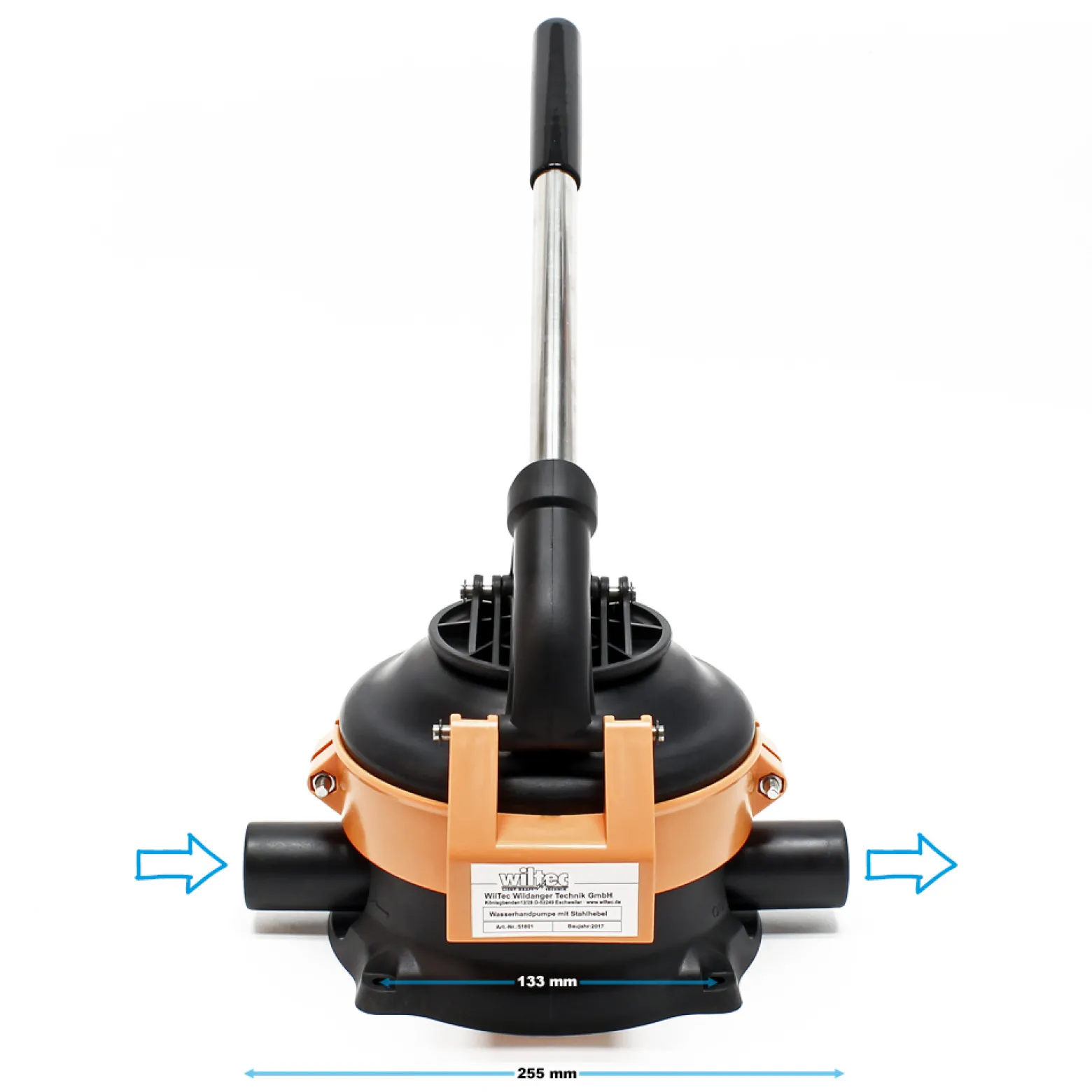 Handpumpe Wasserpumpe mit rostfreiem Stahlhebel max. 70l/min