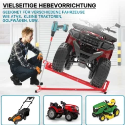 Hebevorrichtung Aufsitzmäher bis 400 kg inkl. Adapter, Heber für Rasentraktor bis 35° Neigung