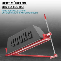 Hebevorrichtung Aufsitzmäher bis 400 kg inkl. Adapter, Heber für Rasentraktor bis 35° Neigung