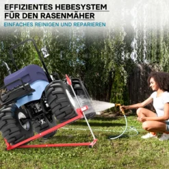 Hebevorrichtung Aufsitzmäher bis 250 kg inkl. Adapter, Heber für Rasentraktor bis 35° Neigung