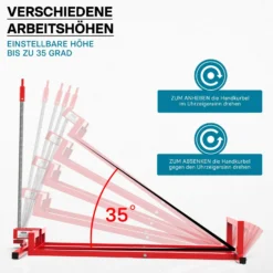 Hebevorrichtung Aufsitzmäher bis 250 kg inkl. Adapter, Heber für Rasentraktor bis 35° Neigung